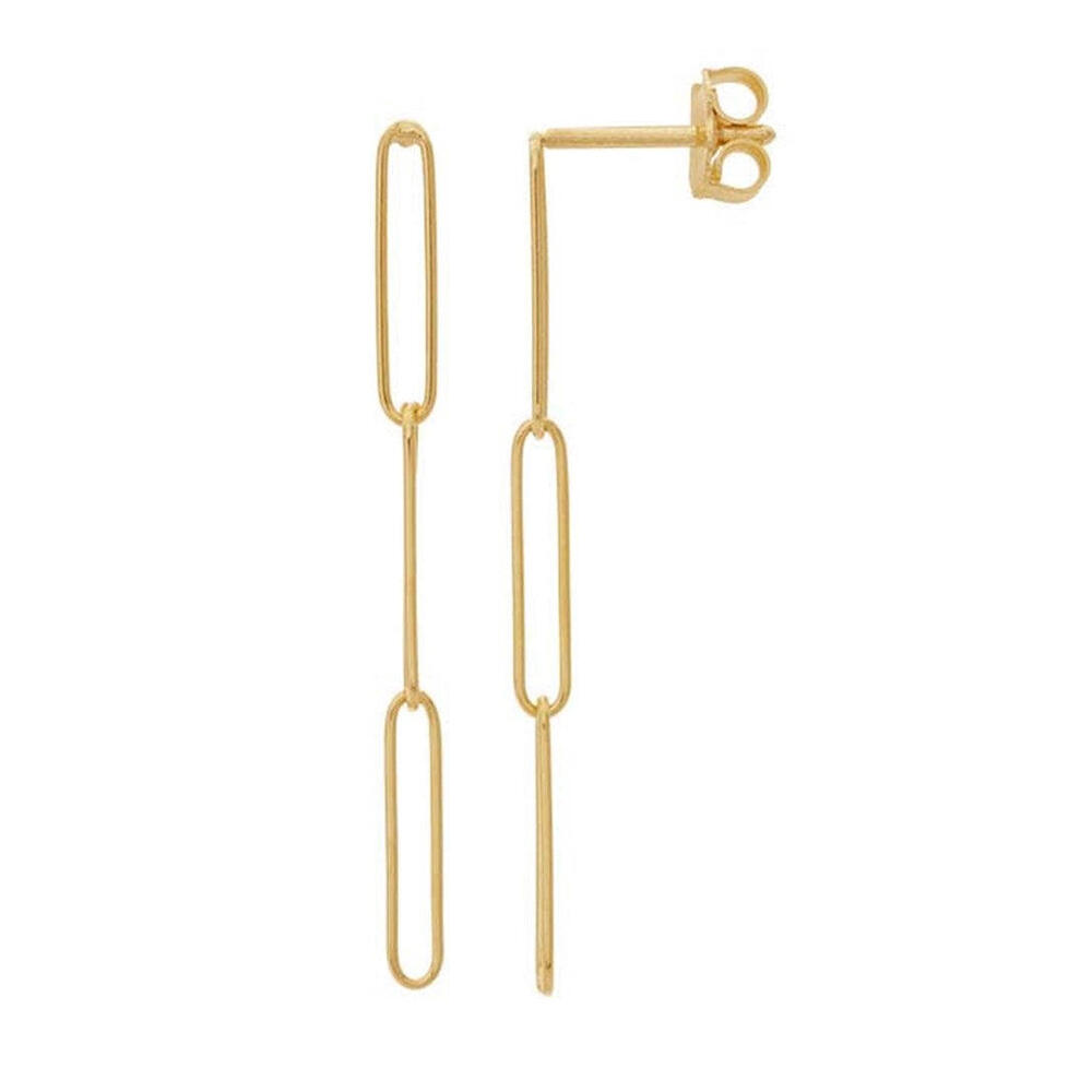 EARRINGS 14/20GF 30.5MM 3 LINK FLT PAPERCLIP - Picture 5 of 5